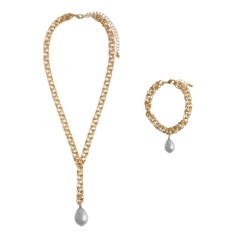 Set Colier si Bratara Avon Lestari rafinament auriu, perle luminoase si eleganta atemporala