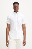 Superdry camasa din bumbac barbati, culoarea alb, cu guler clasic, regular, M4010944A-01C