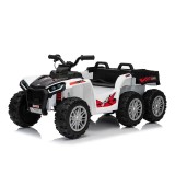 Cumpara ieftin ATV electric pentru copii 2-6 ani, Kinderauto FarmQuad 6x6, 180W, 12V 14AH, roti EVA, premium, alb