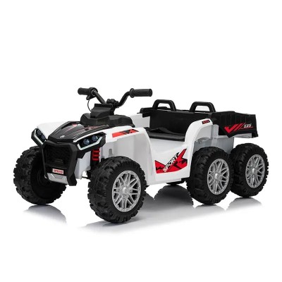 ATV electric pentru copii 2-6 ani, Kinderauto FarmQuad 6x6, 180W, 12V 14AH, roti EVA, premium, alb foto