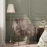 Husă de scaun piele de oaie islandeză, gri taupe, 70x110 cm