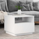 VidaXL Măsuță de cafea cu lumini LED, alb, 50x49x40 cm