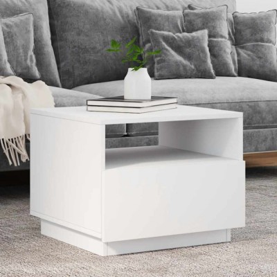 vidaXL Măsuță de cafea cu lumini LED, alb, 50x49x40 cm 839826 foto