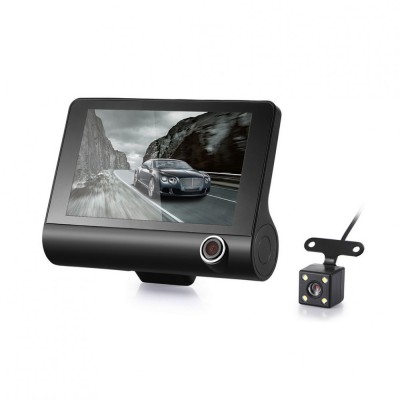 Camera DVR Auto Full HD 1080p, microSD, G-Sensor, TripleX, Camera interior, display 4 inch, neagra foto