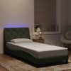 VidaXL Cadru de pat cu lumini LED, gri deschis, 90x190 cm, catifea 3213825