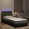 vidaXL Cadru de pat cu lumini LED, gri deschis, 90x190 cm, catifea 3213825