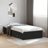 VidaXL Cadru de pat cu sertare, negru, 75x190 cm, lemn prelucrat