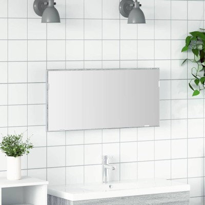 vidaXL Oglindă pentru baie Gri &amp;icirc;nchis sonoma 80 x 8.5 x 37 cm 863304 foto