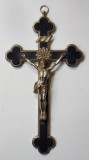 Rastignirea lui Iisus, Crucifix din metal argintat si insertie de lemn, cca. 1900