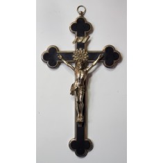 Rastignirea lui Iisus, Crucifix din metal argintat si insertie de lemn, cca. 1900