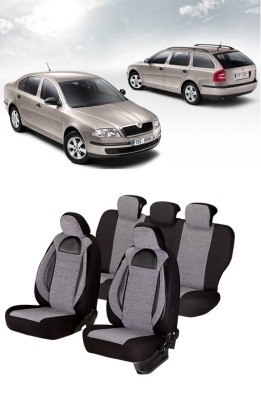 Huse scaune Premium din piele si textil SKODA OCTAVIA II 2004-2013 foto