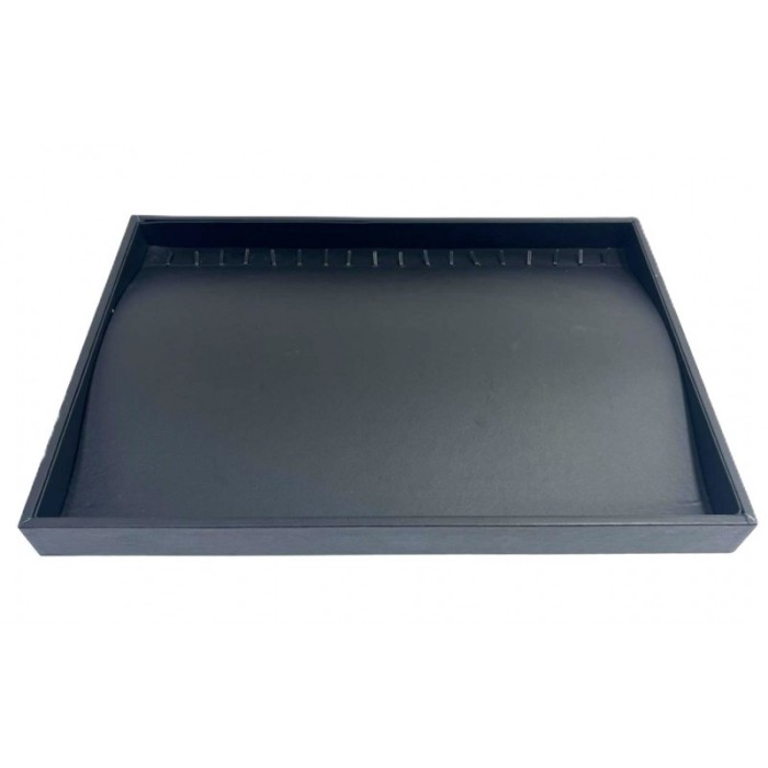 Tav? Prezentare 18 Br???ri/Lanturi | Piele Ecologic? Neagr? | Display Elegant ?i Profesional