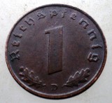 B.015 GERMANIA 1 REICHSPFENNIG 1937 D, Europa, Bronz