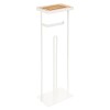 Suport hartie igienica 5Five cu raft depozitare, otel, 18x12x59 cm, alb Household NewTrend
