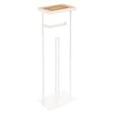 Suport hartie igienica 5Five cu raft depozitare, otel, 18x12x59 cm, alb Household NewTrend