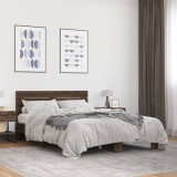 VidaXL Cadru de pat, stejar maro, 120x200 cm, lemn prelucrat și metal 3280156