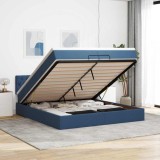 vidaXL Cadru de pat otoman cu saltea țesătură albastră 200x200 cm 3311573
