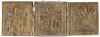 IIsus Pantocrator, Maica Domnului si Sf. Ioan Botezatorul, Triptic de calatorie din bronz, Rusia, Sec. 19
