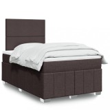 vidaXL Pat box spring cu saltea, maro &icirc;nchis, 120x190 cm, textil 3293903