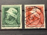 Germania Nazistă / Deutsches Reich 1935 "Heldengedenktag 1935 - Ziua Eroilor" (6 Rpf Verde &amp; 12 Rpf Roșu-Carmin, 2 Valori) Ștampilate - CKL2