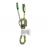 Cablu Date &amp; Incarcare Textil Tip C 2.0 (Verde) C248 1m