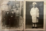 1936 Lot 2 fotografii Satu Mare, Satmar, adnotate verso, datate, familie medici, tematica medicala, moda interbelica, copil, crucea rosie, doctor
