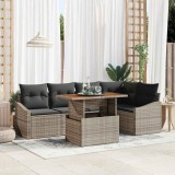 vidaXL Set de masă pentru grădină cu pernă Gri, Maro 100 x 55 x 73 cm