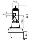 BEC FAR H11 12V 55W PGJ 19-2 WHITE SCT 44037