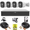Kit supraveghere Uniview, 4 camere ColorHunter, 5MP, Lumina Alba 20m, DVR 4 canale, 4MP, Accesorii , HDD 500GB, Autocolant Rovision SafetyGuard Survei