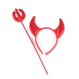 Bentita coarne rosii cu trident pentru Halloween