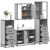 VidaXL Set de mobilier de baie 4 piese Lemn stratificat gri Sonoma 3301273