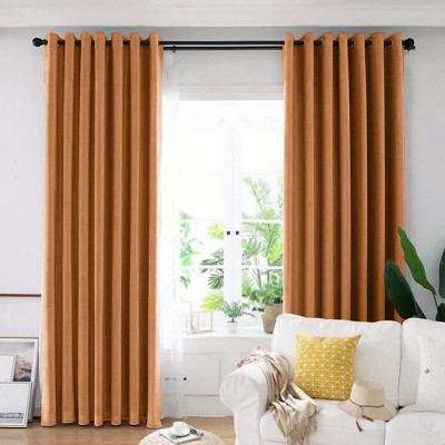 Draperie din catifea blackout cu inele crom, Madison, 250x260 cm, densitate 700 g/ml, Bronze, 1 buc foto