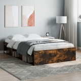 vidaXL Cadru de pat mic dublu, stejar fumuriu, 120x190 cm 3203898