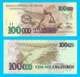 Brazilia (p#238) 100 Cruzeiros Reais 1993 UNC &#039;Pasărea Colibri&#039; serie: A 6836059064 A
