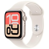 Apple Watch SE (2025), GPS + Cellular, Carcasa Starlight Aluminium 44mm, Starlight Sport Band - S/M