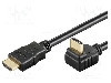 Cablu HDMI - HDMI, HDMI mufa, HDMI mufa 270&deg;, 2m, negru, Goobay - 31922
