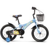 Bicicleta Copii Velors V1601B 16 inch, 4-6 Ani, Albastru Verde, Roti Ajutatoare, Cosulet