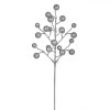 Ramură Decorativă, Model Crăciun, Fructe Cu Glitter Argintiu, 43 cm, Oem