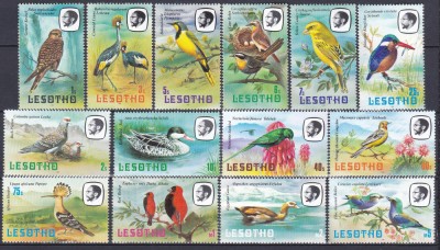 DB1 Fauna Africana Pasari 1981 Lesotho 14 v. MNH foto