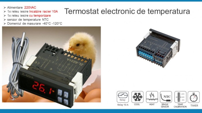 Termostat controler incubator 220V