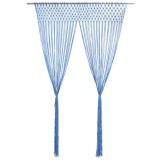 Perdea macrame, albastru, 140 x 240 cm, bumbac GartenMobel Dekor, vidaXL