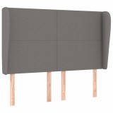 Cumpara ieftin Tablie de pat cu aripioare gri inchis 147x23x118/128 cm textil