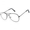 Ochelari de soare cu lentile transparente, protectie UV400 , Aviator, Negru, THEICONIC