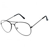 Cumpara ieftin Ochelari de soare cu lentile transparente, protectie UV400 , Aviator, Negru
