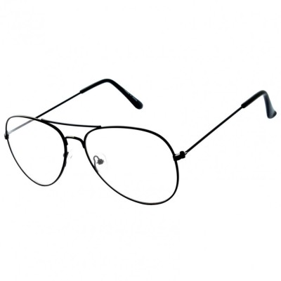 Ochelari de soare cu lentile transparente, protectie UV400 , Aviator, Negru foto