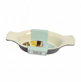 Cumpara ieftin Tava pentru cuptor BergHoff, stone, din ceramica, ovala, gri/crem, 24.5 x 12 cm