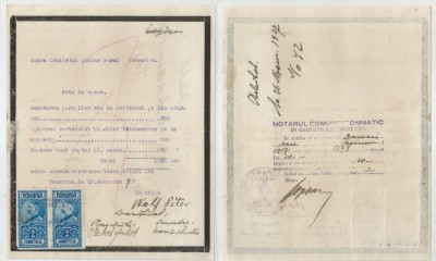 Romania, Notarul comunei, Nota de spese, Tomnatic, 1927 foto