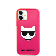 Husa Karl Lagerfeld Choupette Head pentru iPhone 12 Mini Roz foto