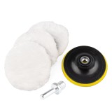 Set burete blana pentru polisare auto cu arici 125mm, pad polizare pentru lac, disc cu arici si adaptor pentru bormasina M14, AMiO