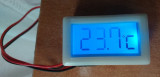 Termometru digital cu display LCD cu ecran iluminat albastru